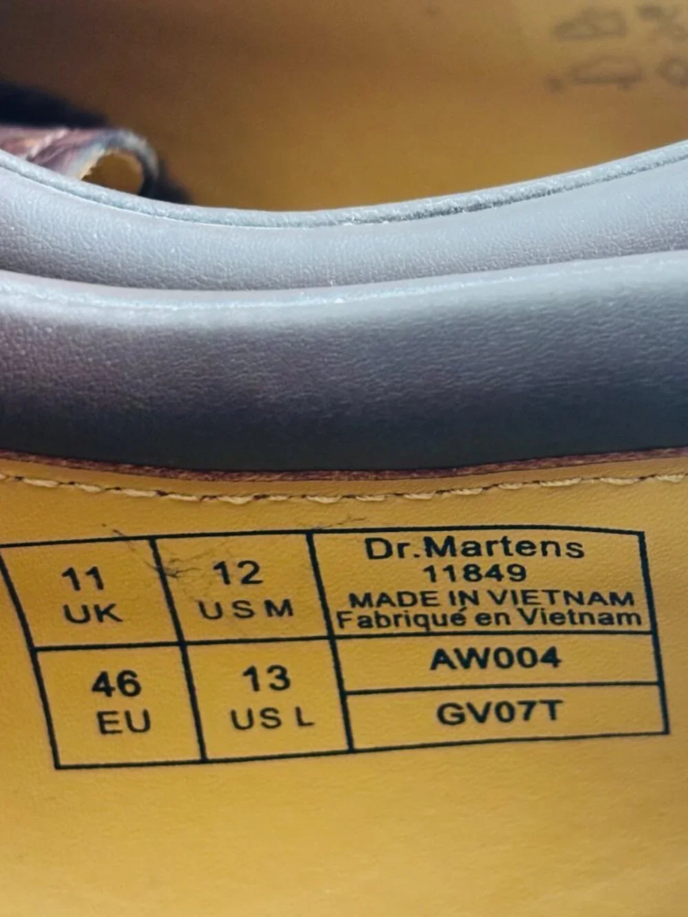 Dr. Martens 1461 Brown Pebbled Leather Oxford Shoes Men's US 12 Made Vietnam